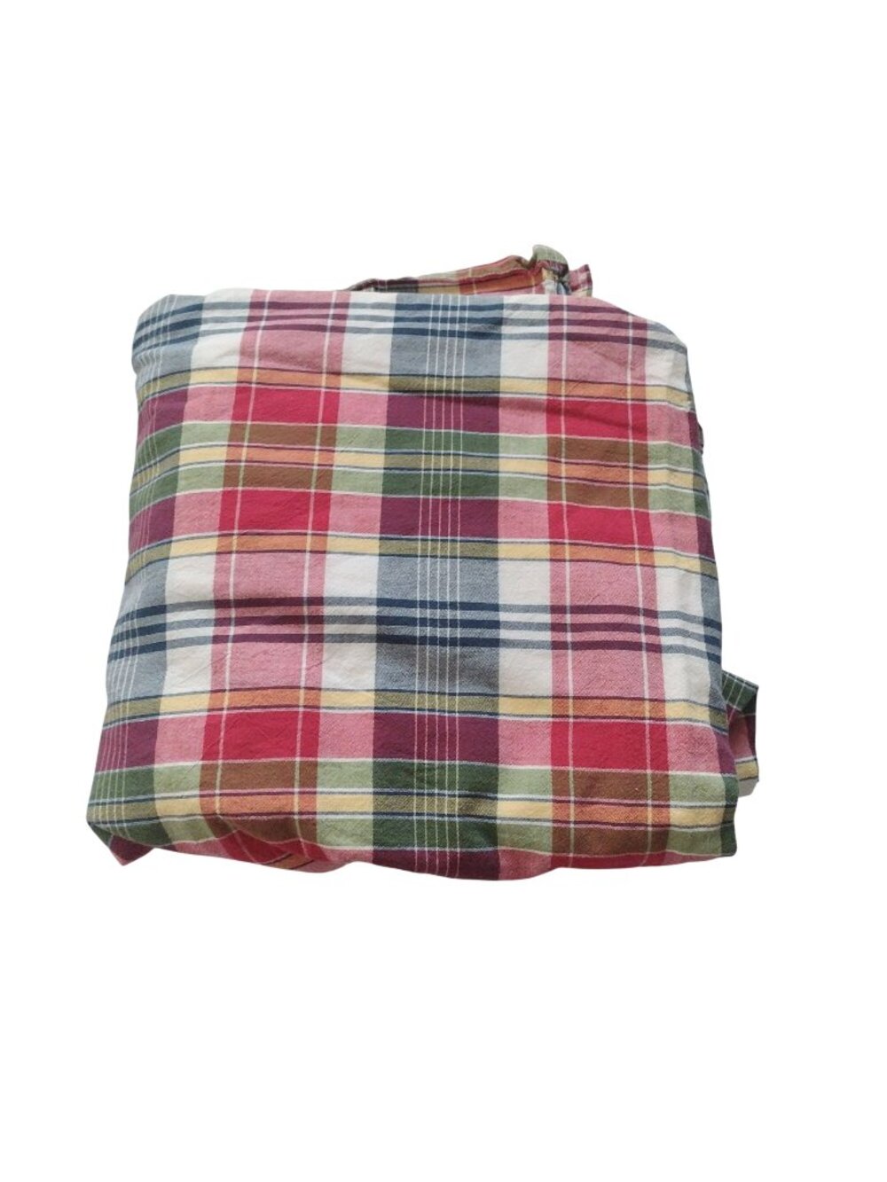 Ralph Lauren Vintage Madras Plaid Full Flat Sheet Cotton Bedding